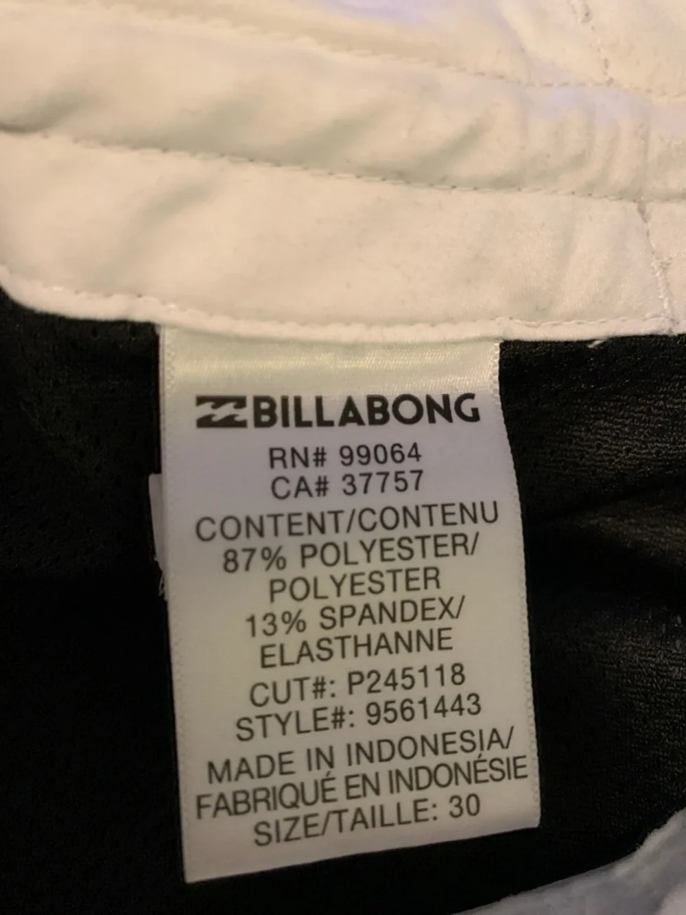 Billabong Black Boardshorts with Multicolor Stripe & Palm Print - Picture 5 of 6